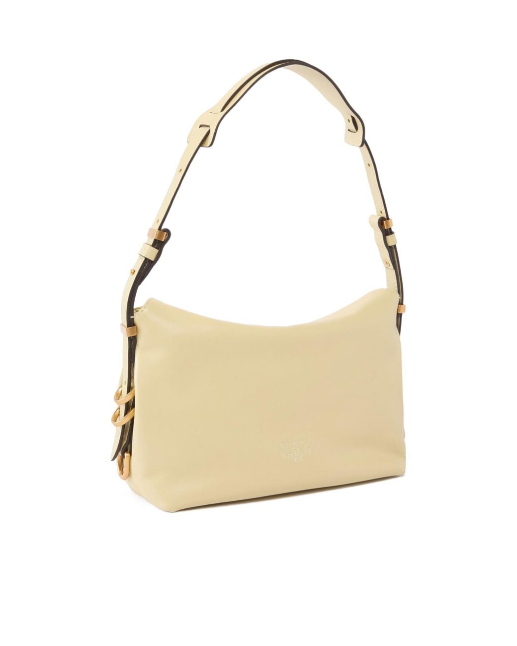 Pinko Natural Saddle Bag Baguette Small Leather Shoulder Bag