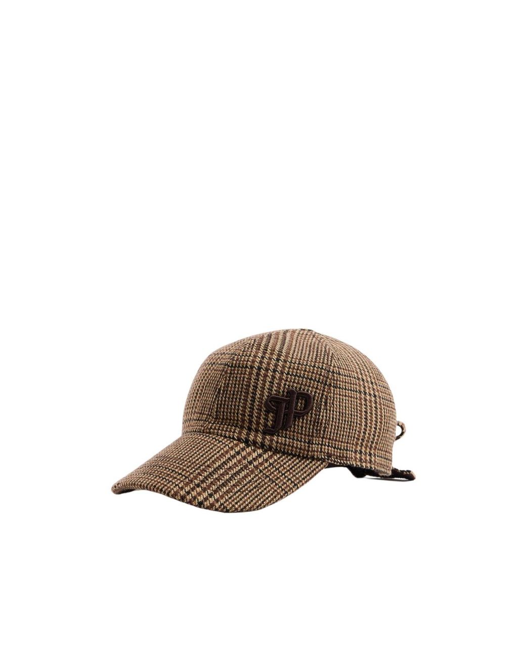 Patou Brown Checked Bow Baseball Cap