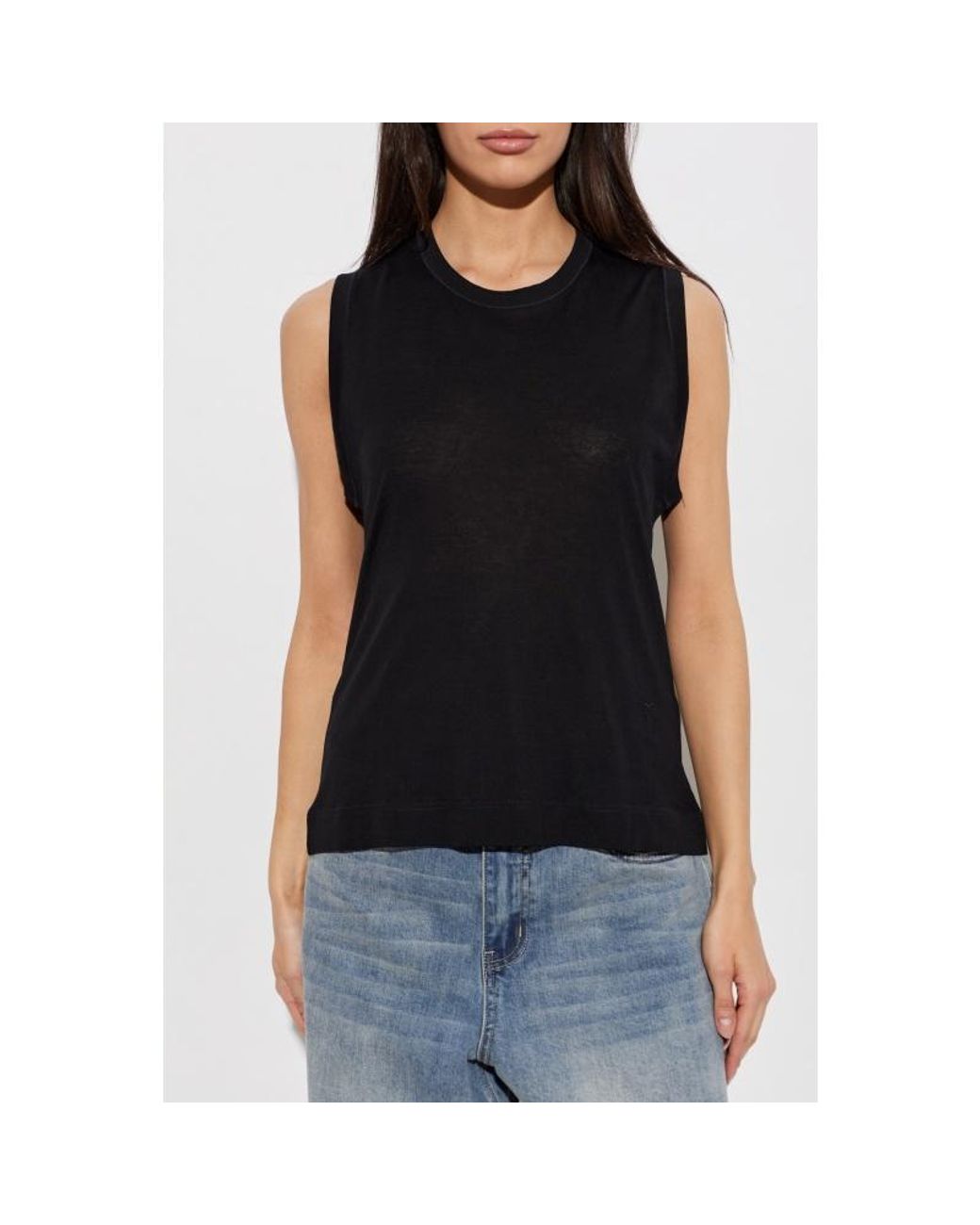 AMI Black Ami Sleeveless Crewneck Top