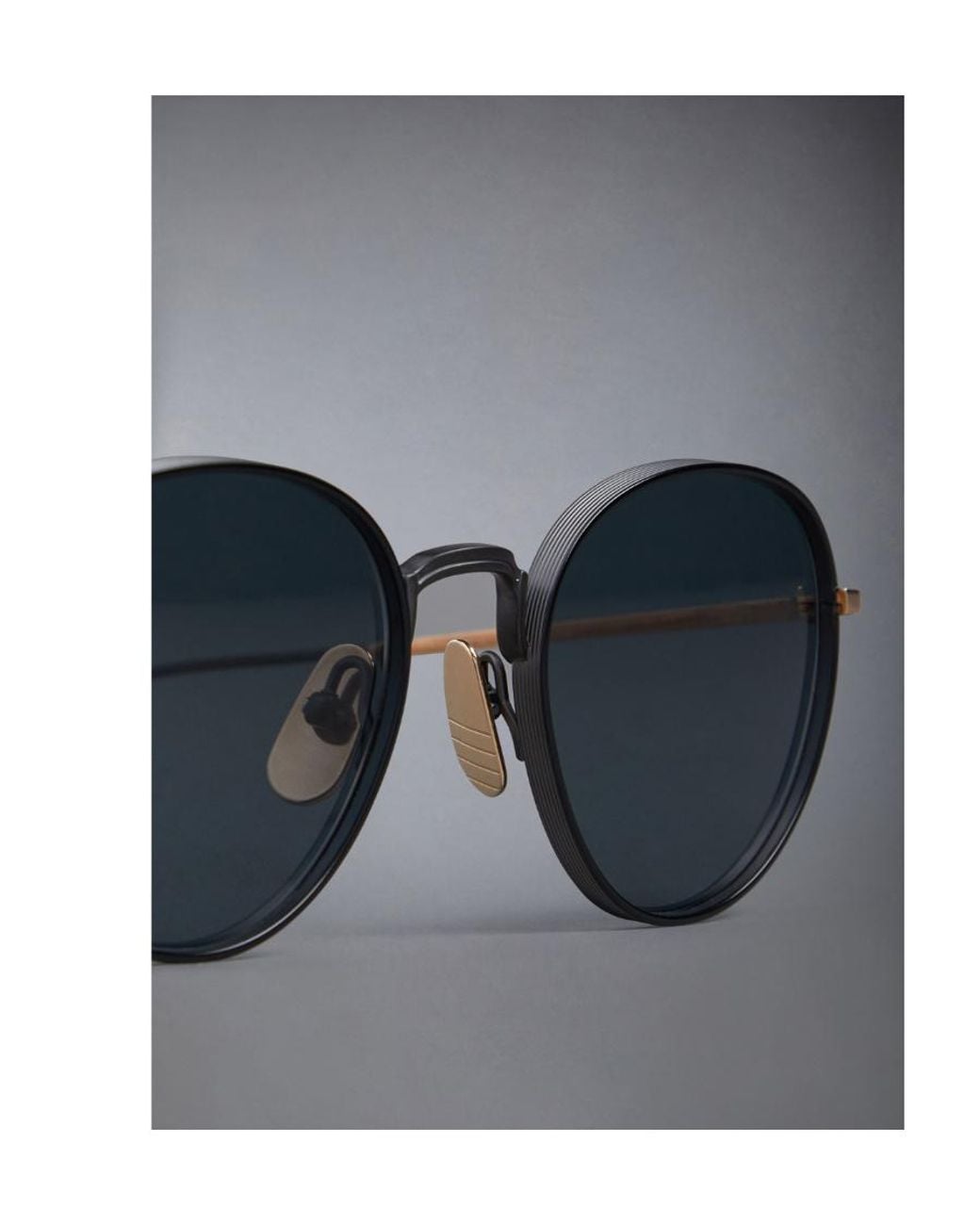Thom Browne Blue Eyewear Round Frame Sunglasses for men