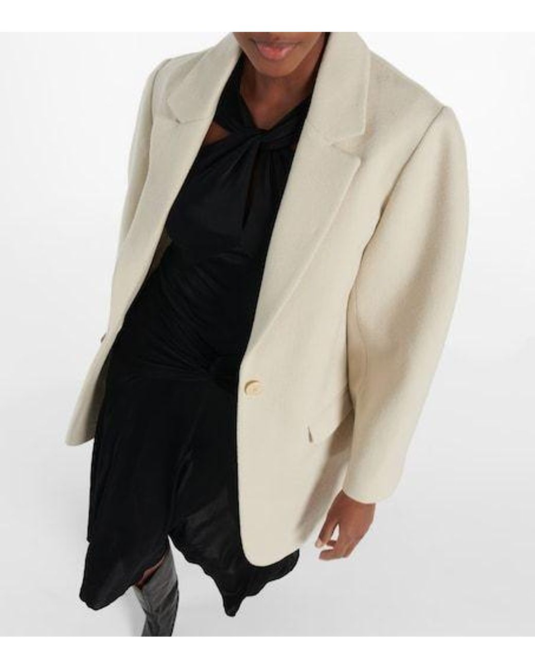 Isabel Marant White Jilinka Wool And Cotton Coat