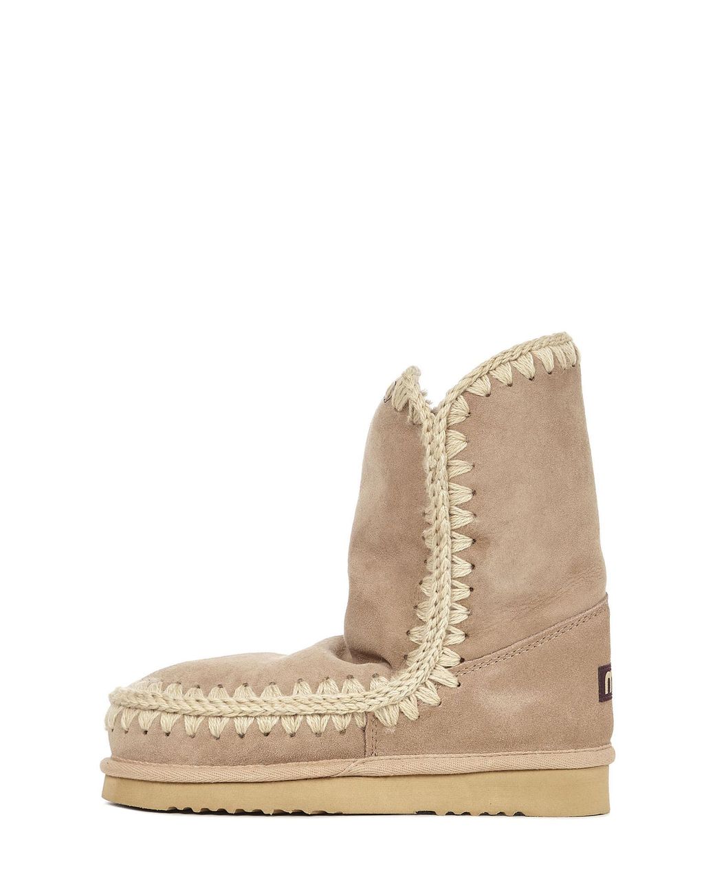 Mou Natural Eskimo 24 Stitch Detailed Boots