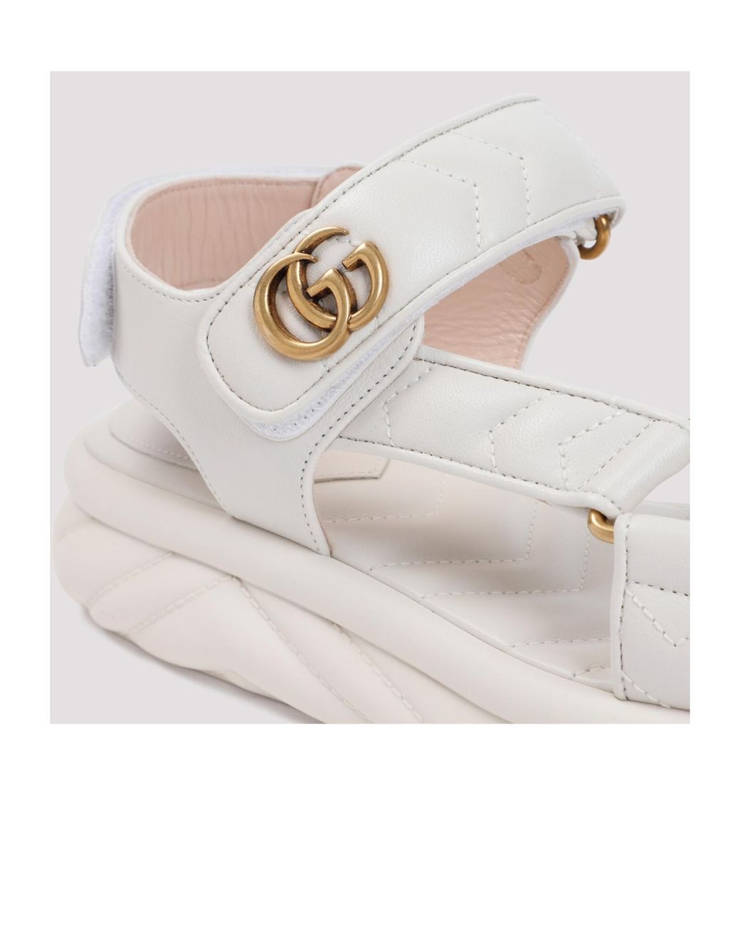 Gucci White Double G Sandals