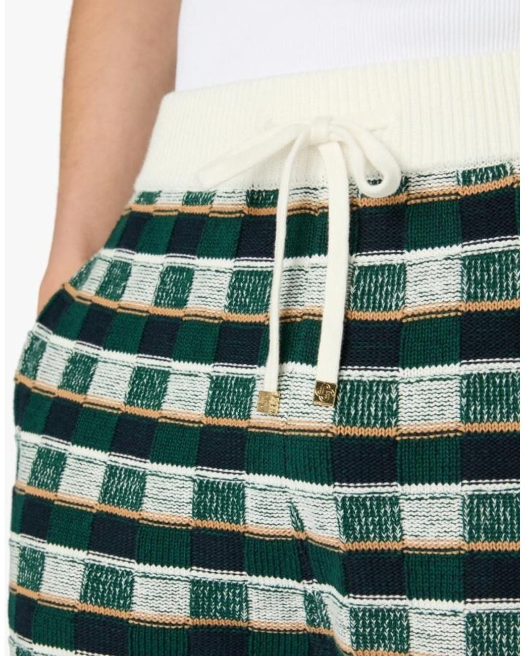 Casablanca Green Checked Knitted Shorts for men