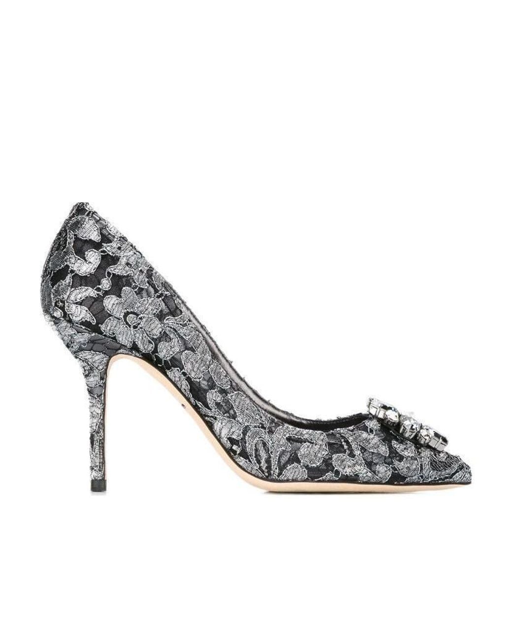 Dolce & Gabbana Metallic Bellucci Lace Pumps