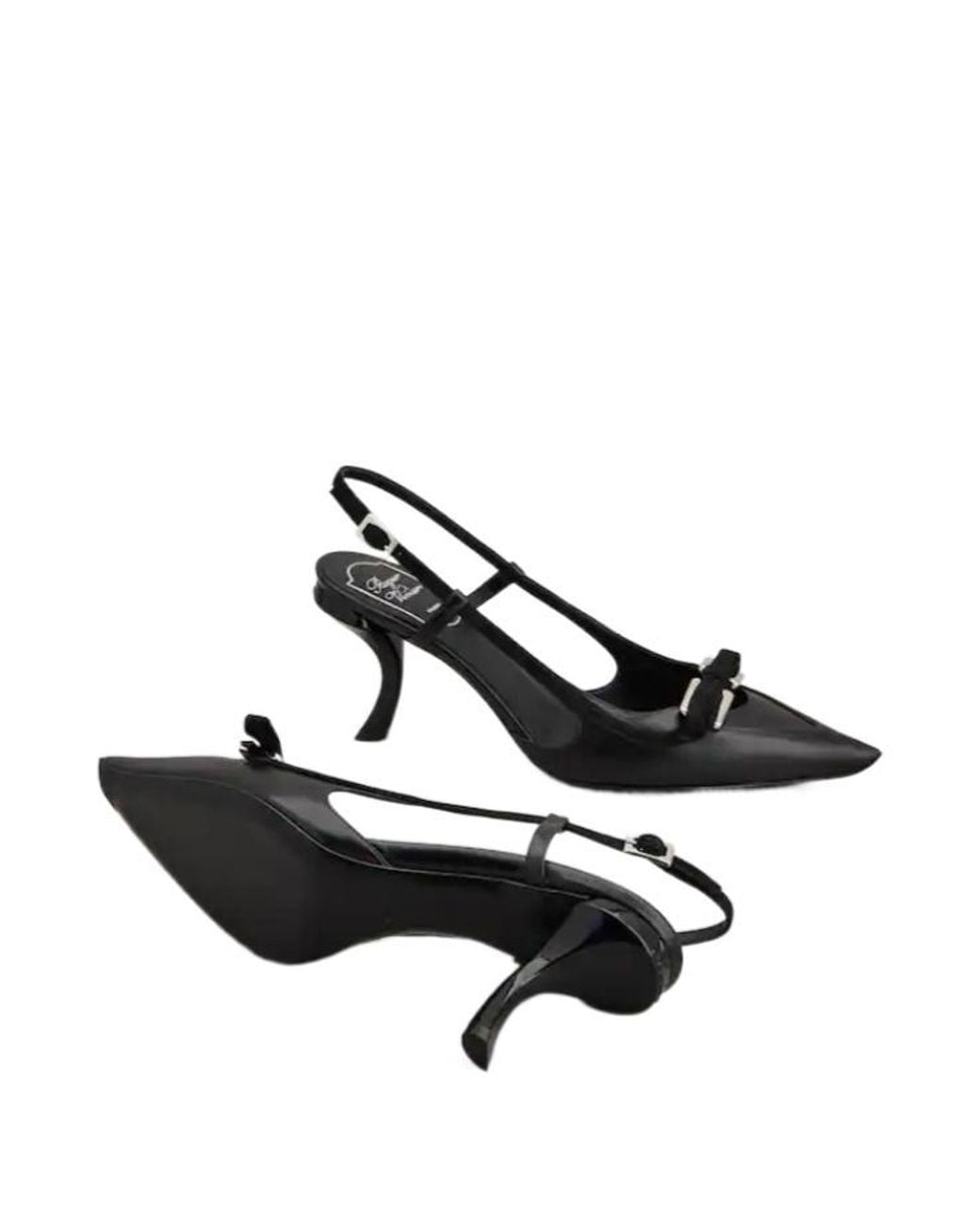 Roger Vivier Black Virgule Slingback Pumps