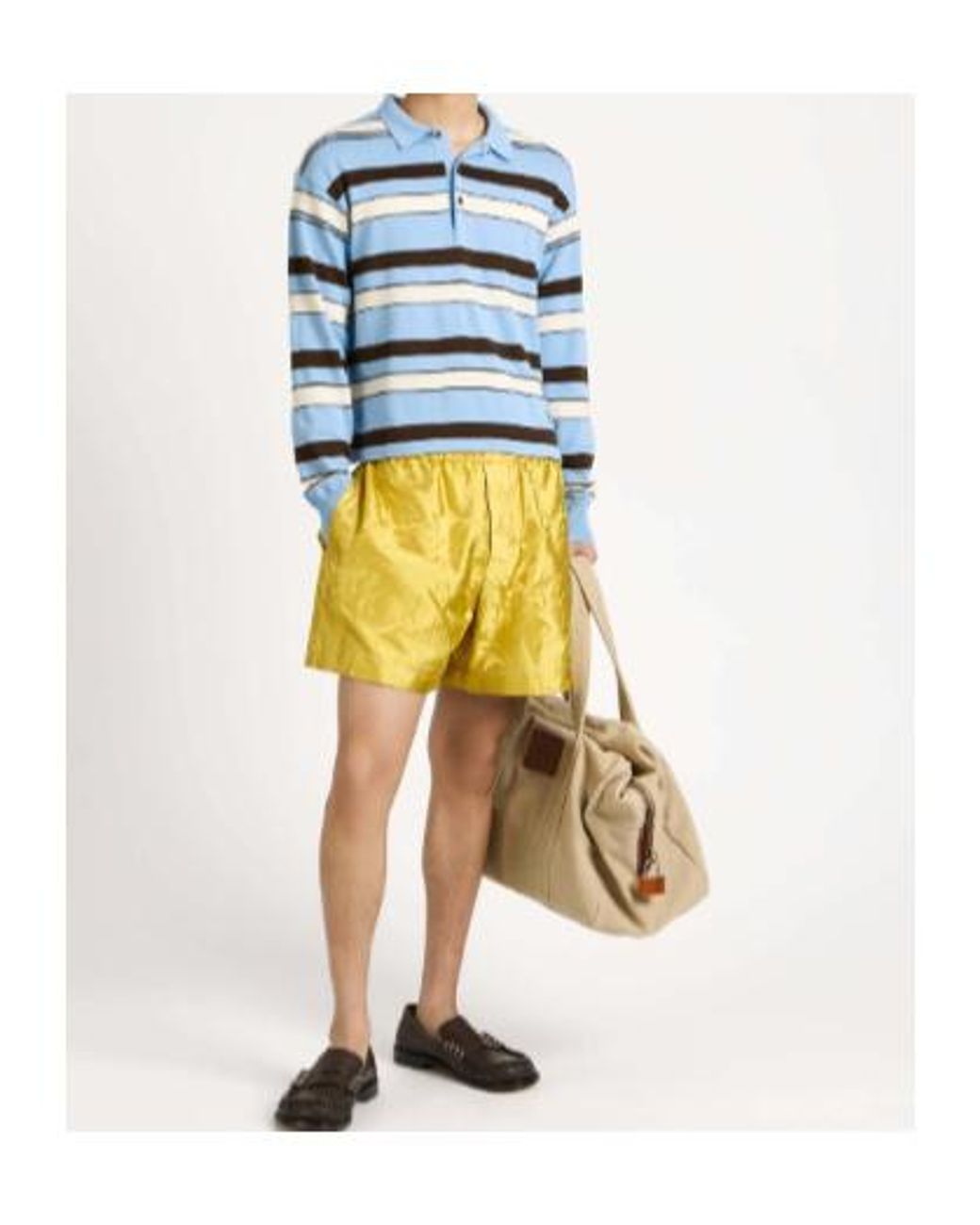 J.W. Anderson Blue Jw Anderson Knitted Striped Rugby Polo Top for men