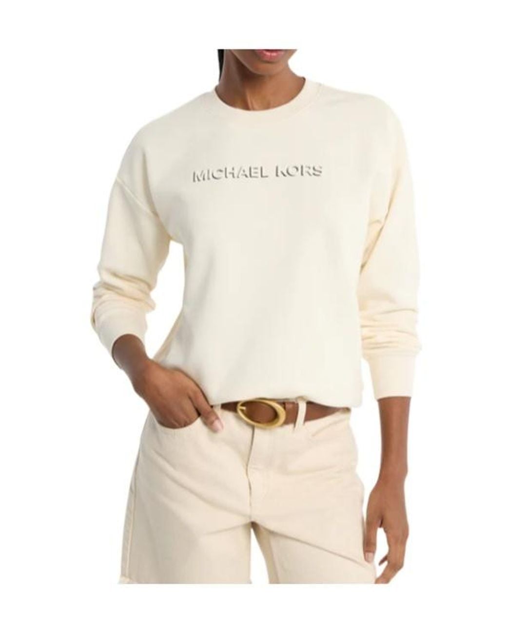 MICHAEL Michael Kors White Logo Crewneck Sweatshirt