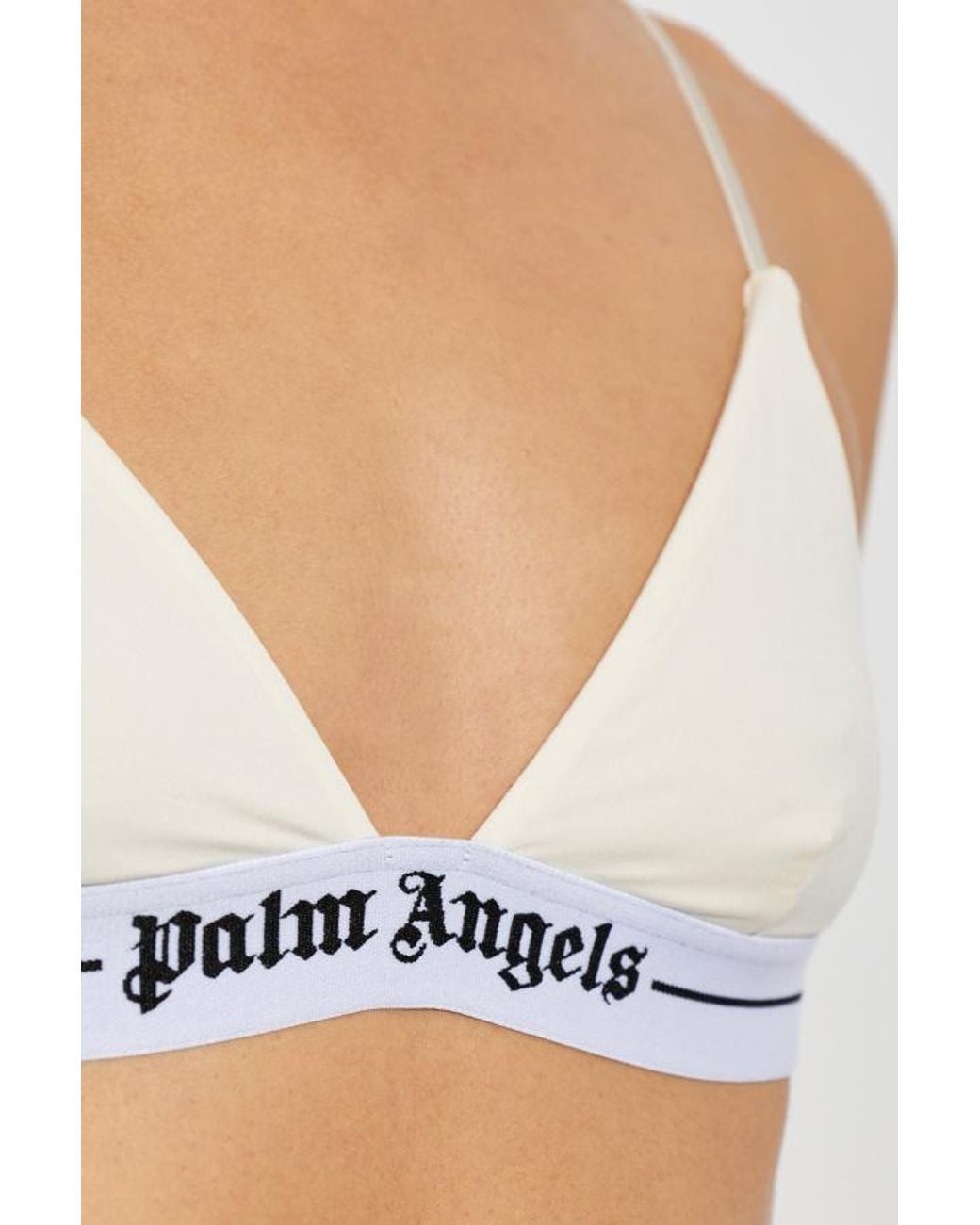 Palm Angels White Cotton Bra
