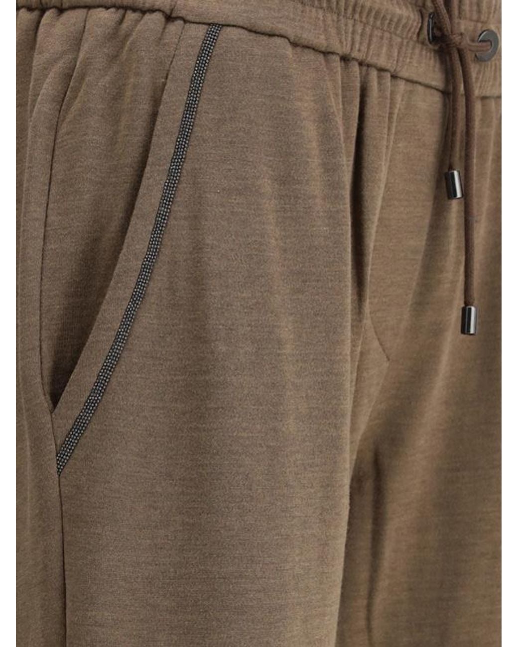 Brunello Cucinelli Gray Drawstring Tapered-Leg Sweatpants
