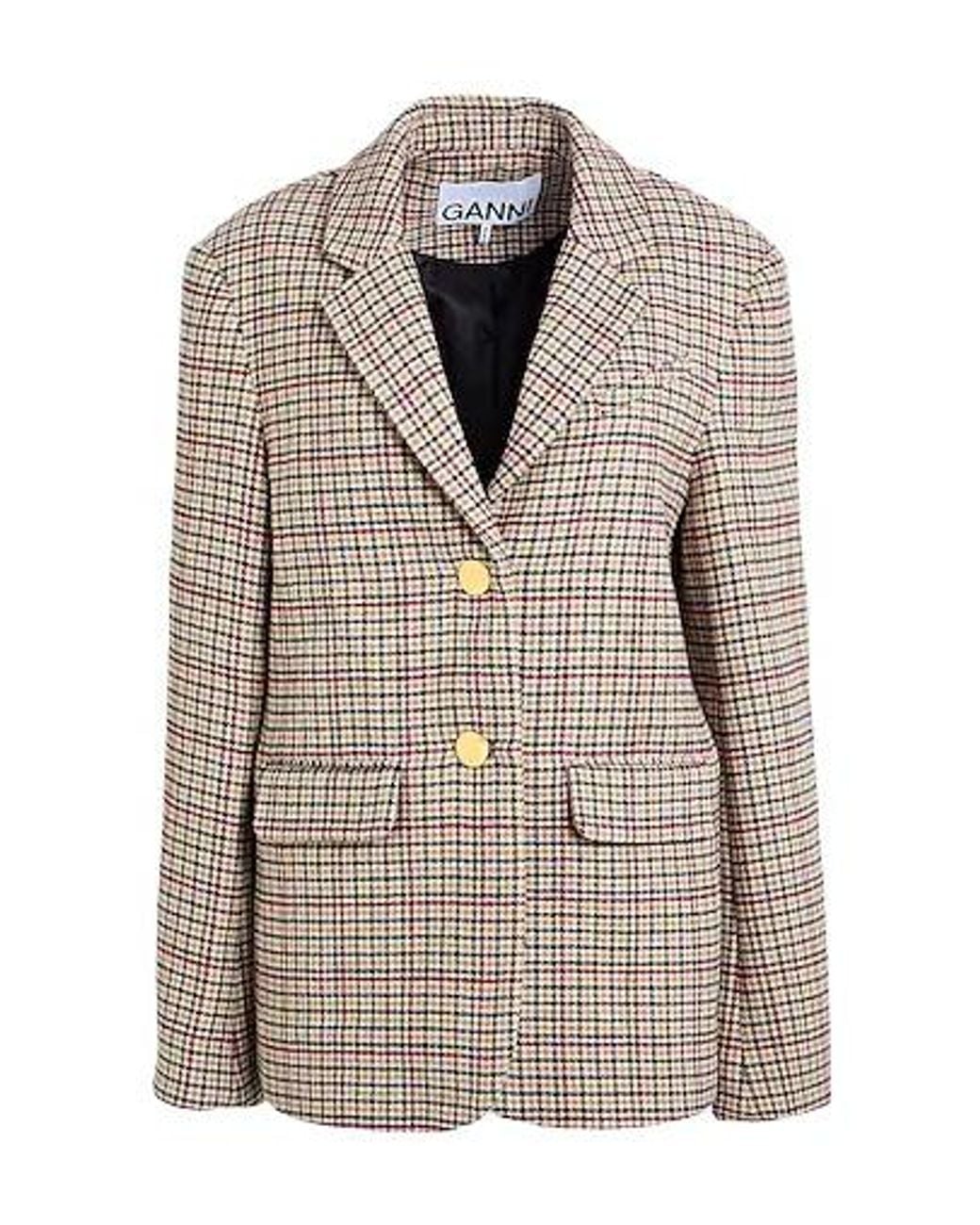 Ganni Gray Single-Breasted Blazer