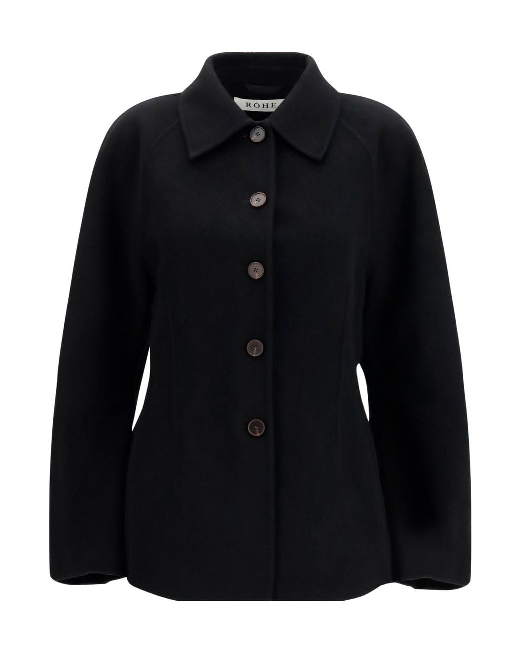Rohe Black Double-Faced Sculptural Coat