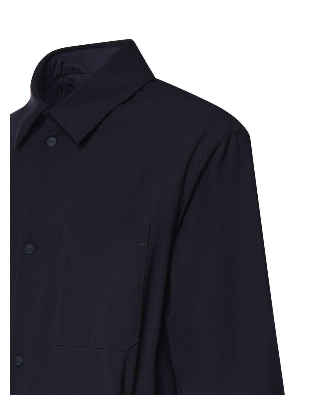 Herno Blue Reversible Padded Shirt Jacket for men