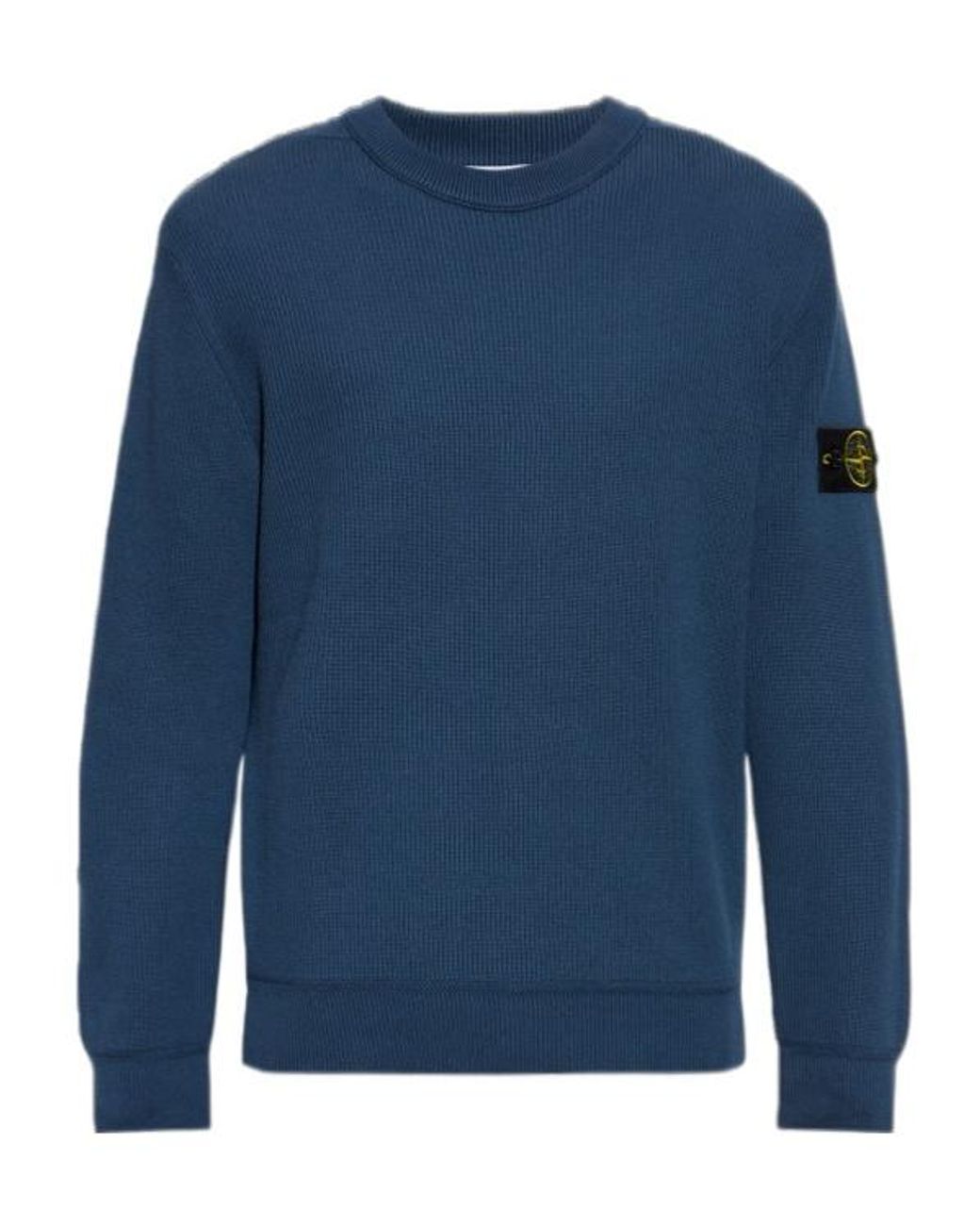 Stone Island Blue Long Sleeve Logo Patch Sweatshirt for men