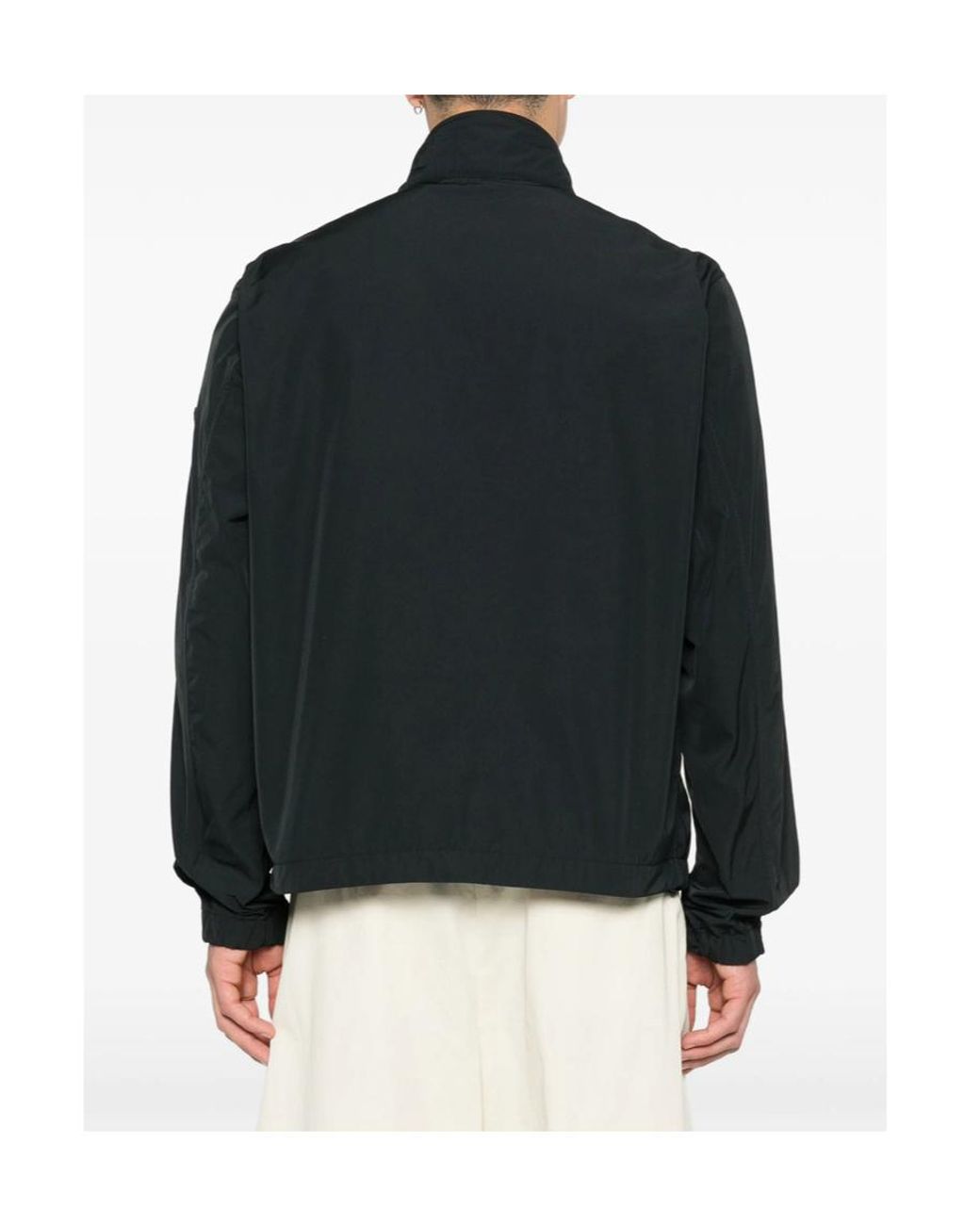 Stone Island Black Logo Patch High Neck Jacket for men