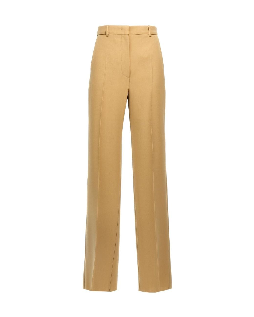 Max Mara Natural Studio Pleat Detailed Straight Leg Trousers