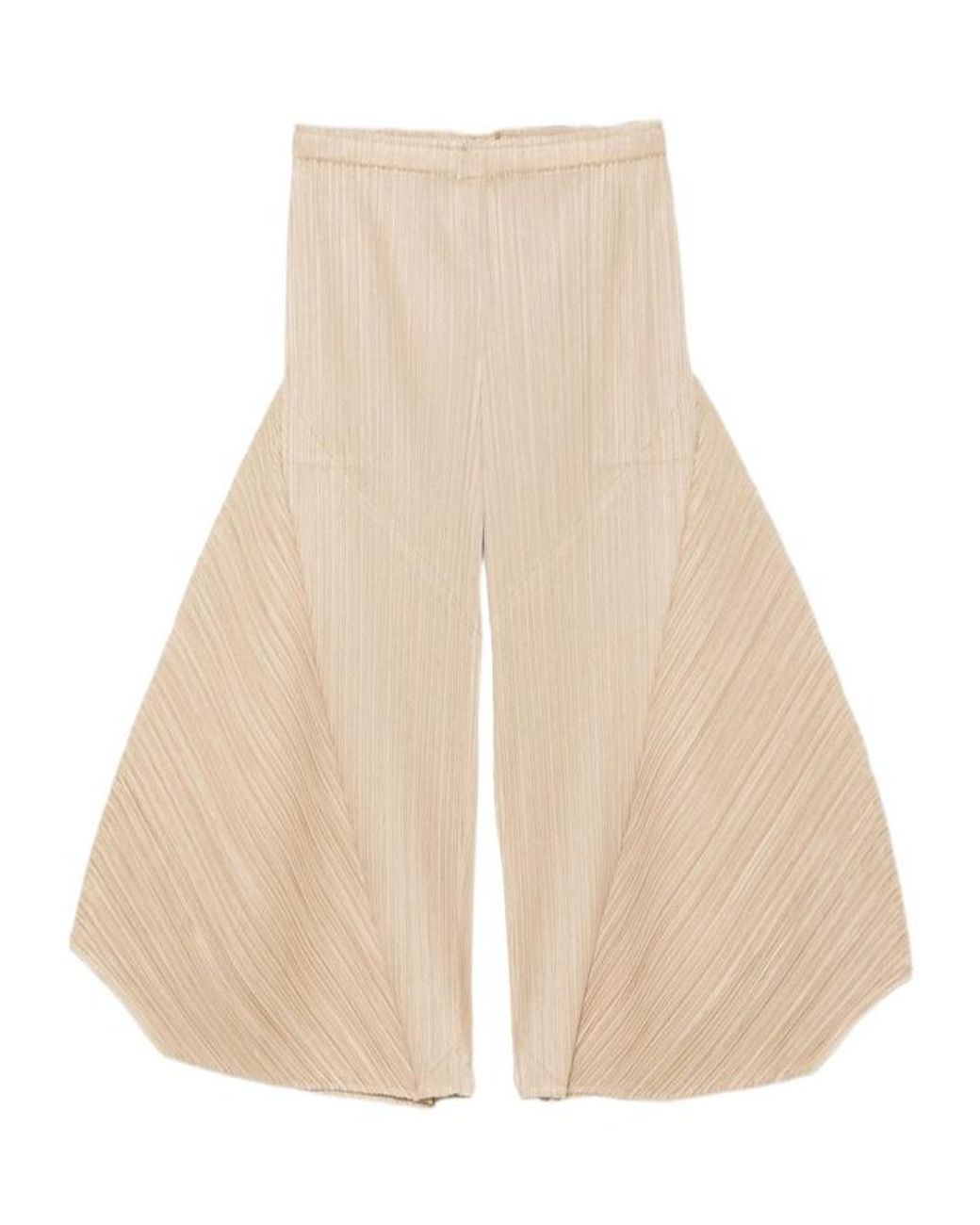 Pleats Please Issey Miyake Natural Pleated Casual Trousers