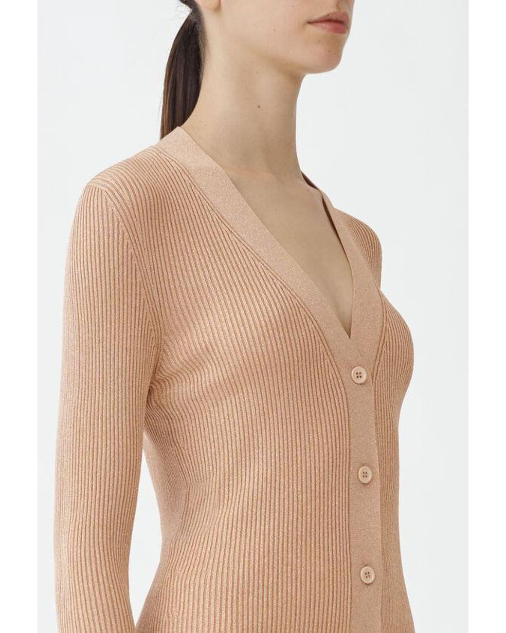 Fabiana Filippi Multicolor Metallic-Threading Ribbed-Knit Cardigan