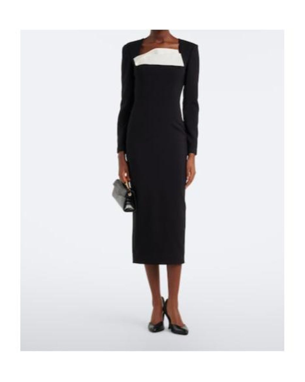 Roland Mouret Black Paneled Crepe Cocktail Dress