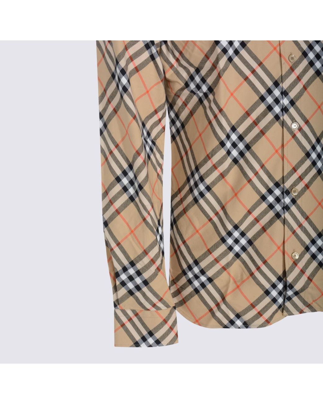 Burberry Natural Relaxed Fit Check Cotton Flannel Shirt for men