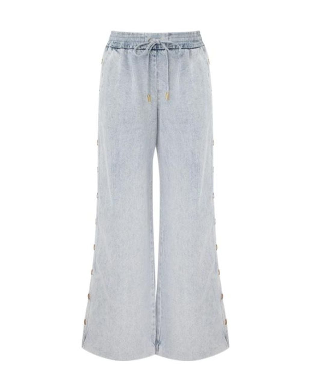 Zimmermann Gray Rebellion Drawstring Jeans