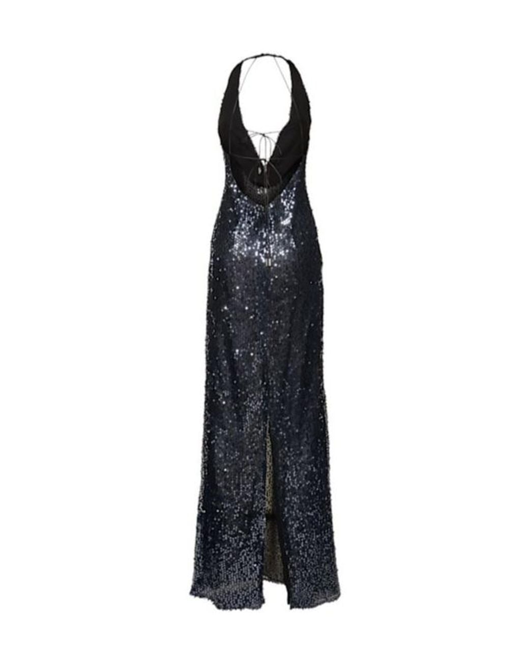 16Arlington Black Eima Sequined Open Back Gown