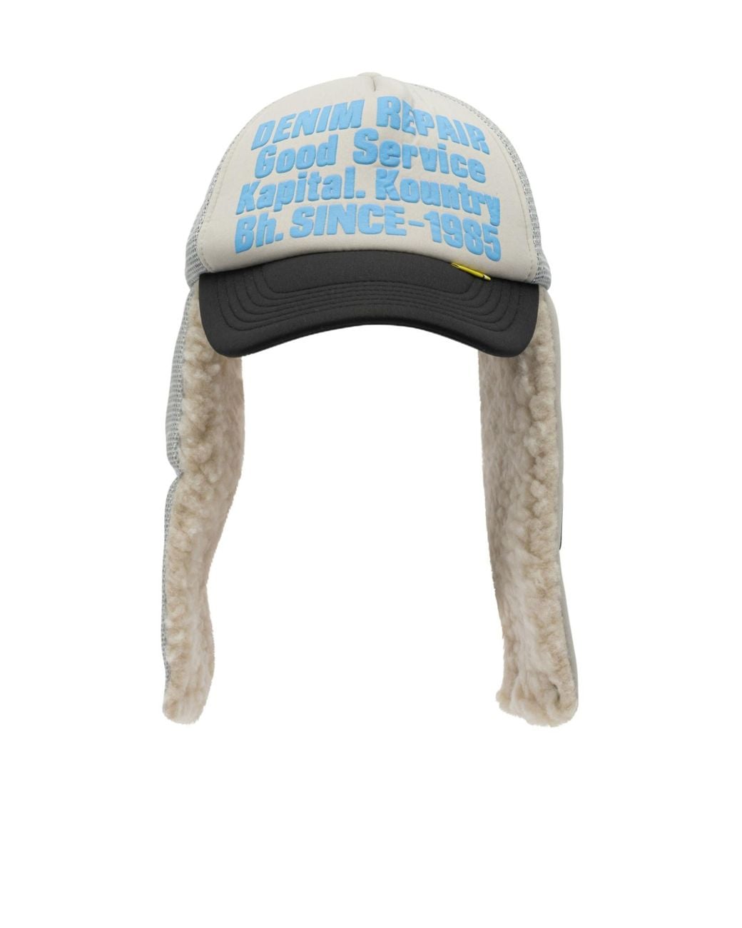 Kapital Blue Denim Repair Service Trucker Cap for men