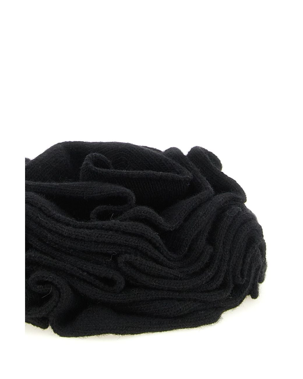 Nude Black Knitted Brooch With Lace