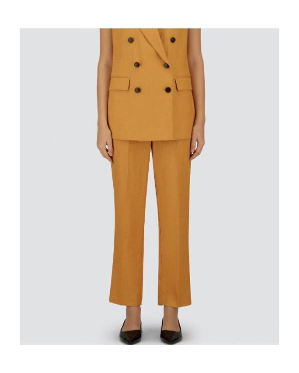 Herno Orange Straight Leg Tailored Trousers
