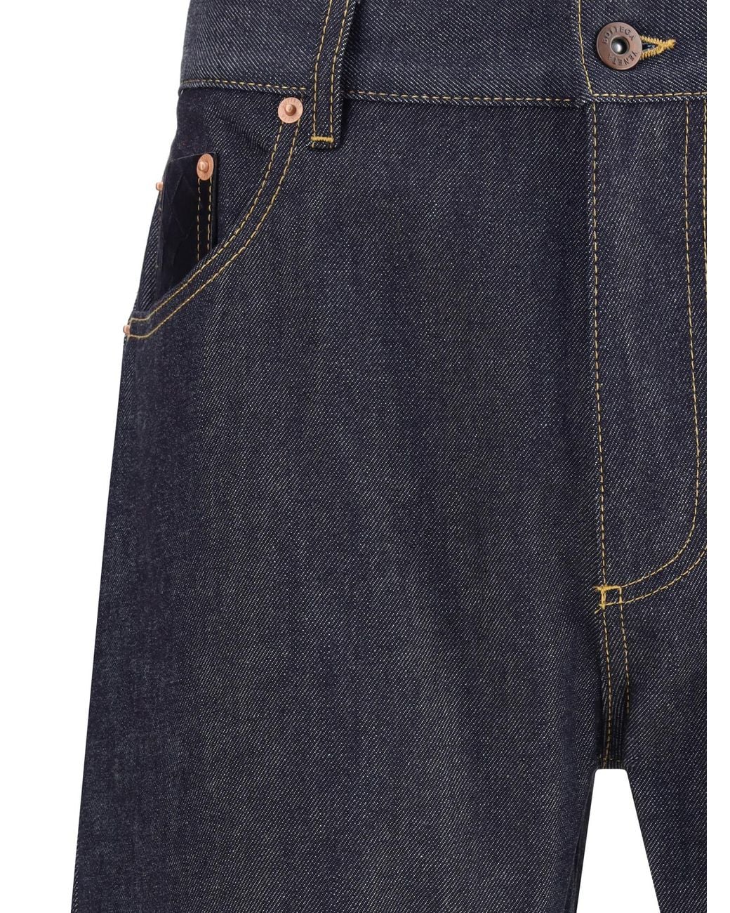 Bottega Veneta Blue Raw Straight-Leg Jeans for men