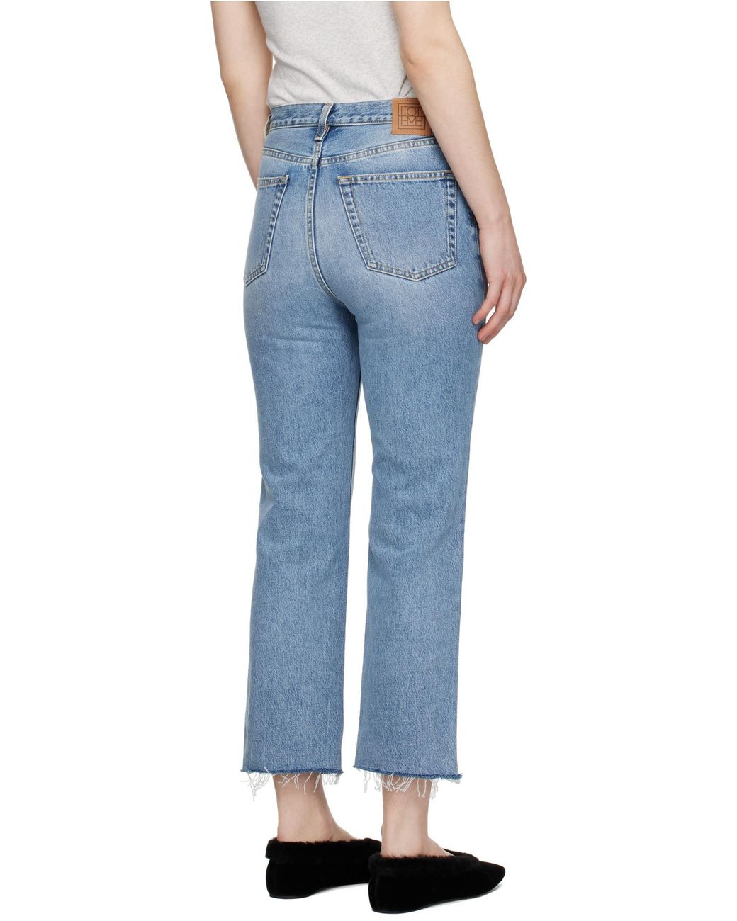 Totême Blue Totême Raw Hem High-Waist Straight Jeans