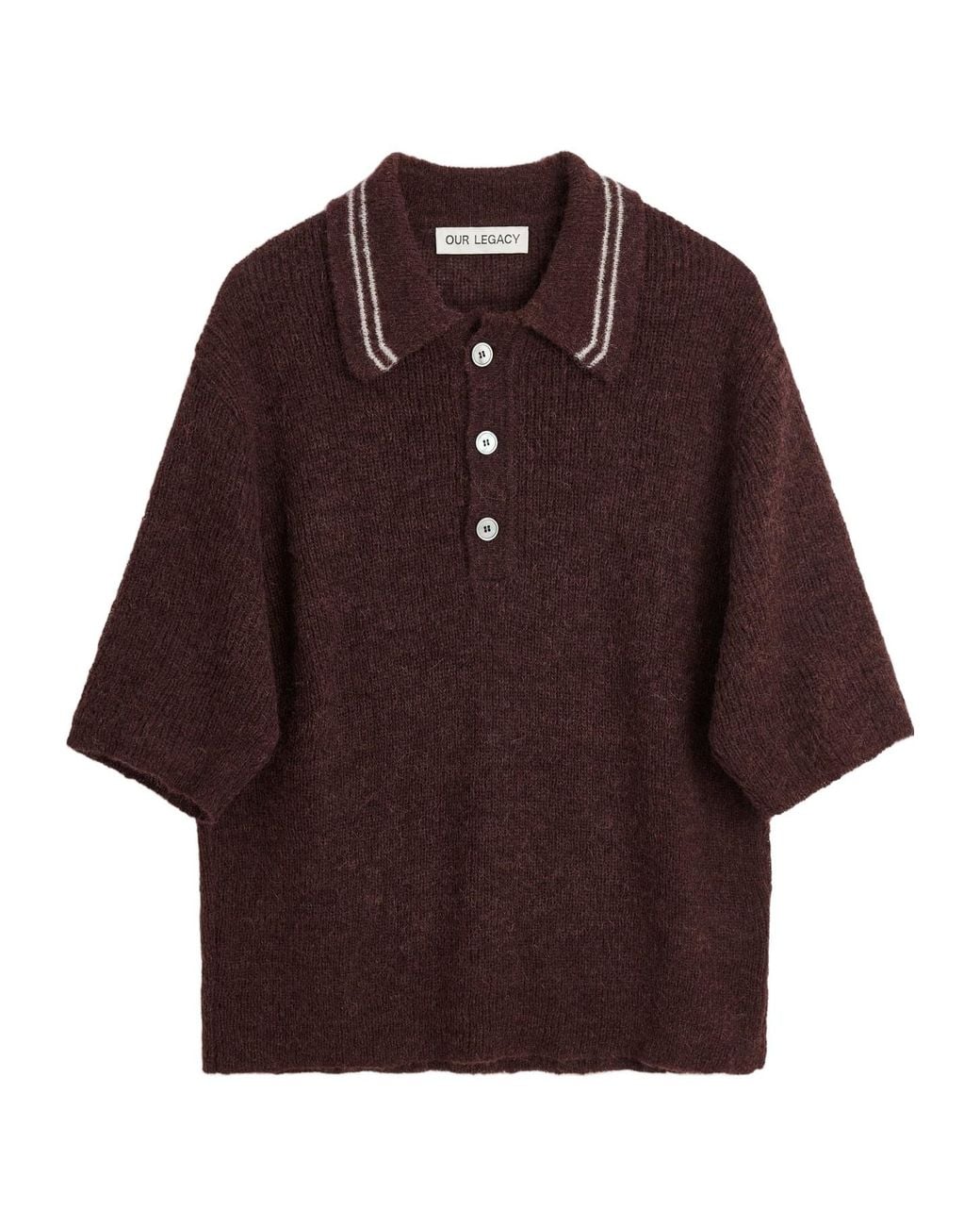 Our Legacy Red Traditional Knitted Polo Shirt for men