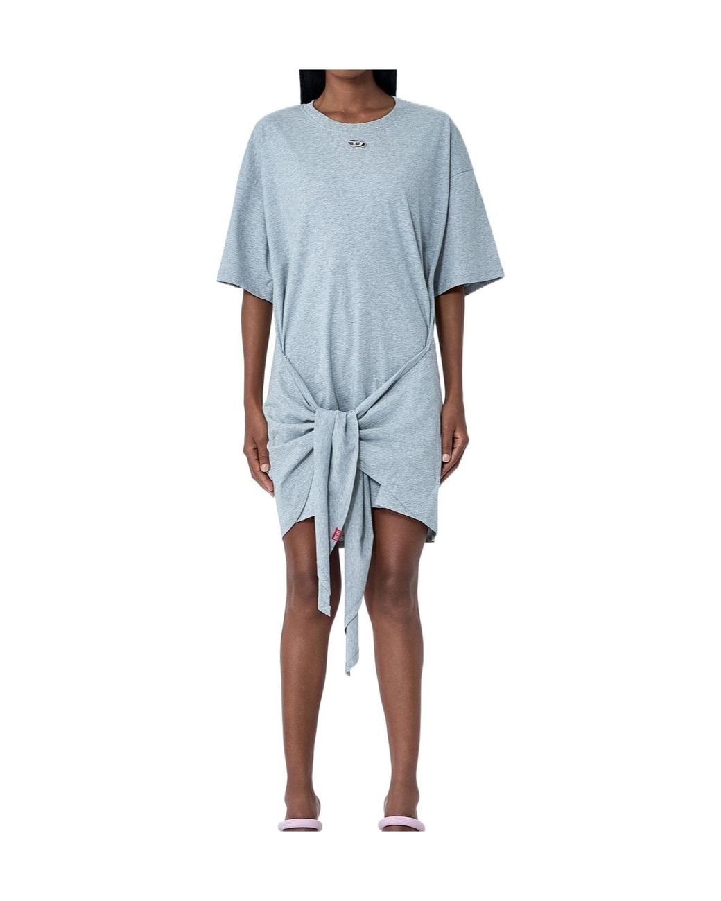 DIESEL Blue D-Eivor Tie Front T-Shirt Dress