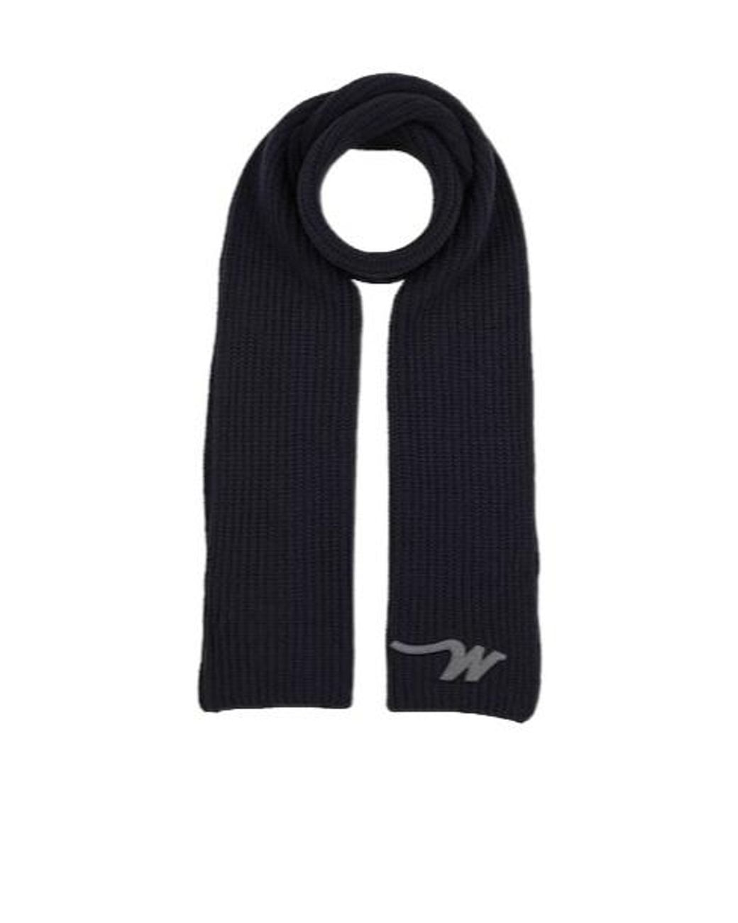 Weekend by Maxmara Blue Solid Color Wool Scarf