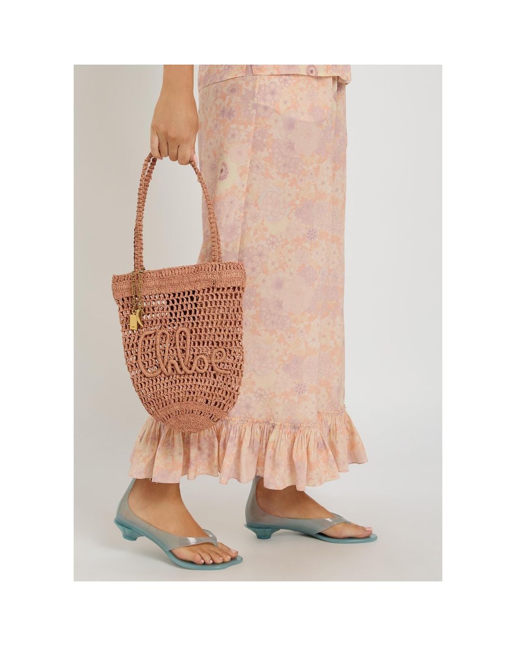 Chloé Pink Floral Silk Trousers