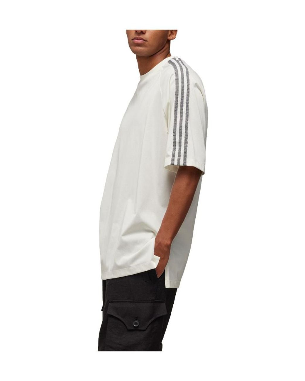 Y-3 White 3-Stripes Short-Sleeved T-Shirt for men