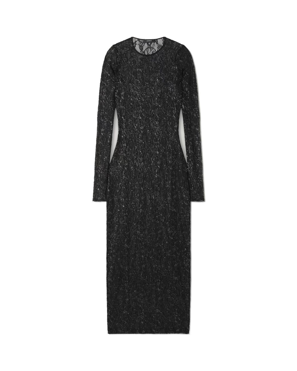 Wardrobe NYC Black Metallic Corded Lace Midi Dress