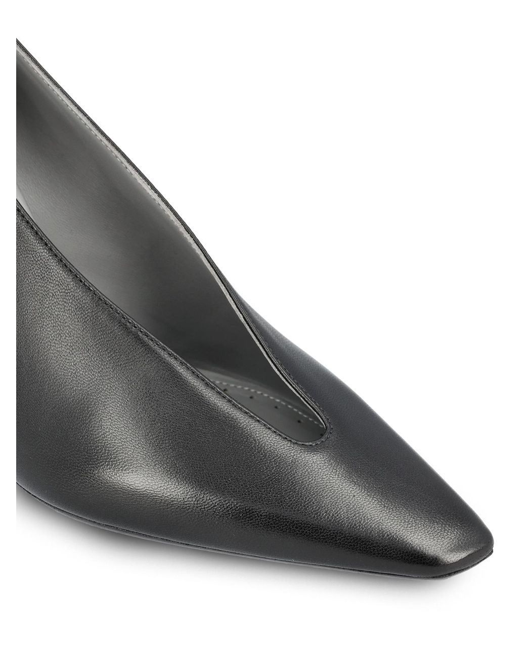 Balenciaga Gray Duchesse Asymmetric Heeled Pumps