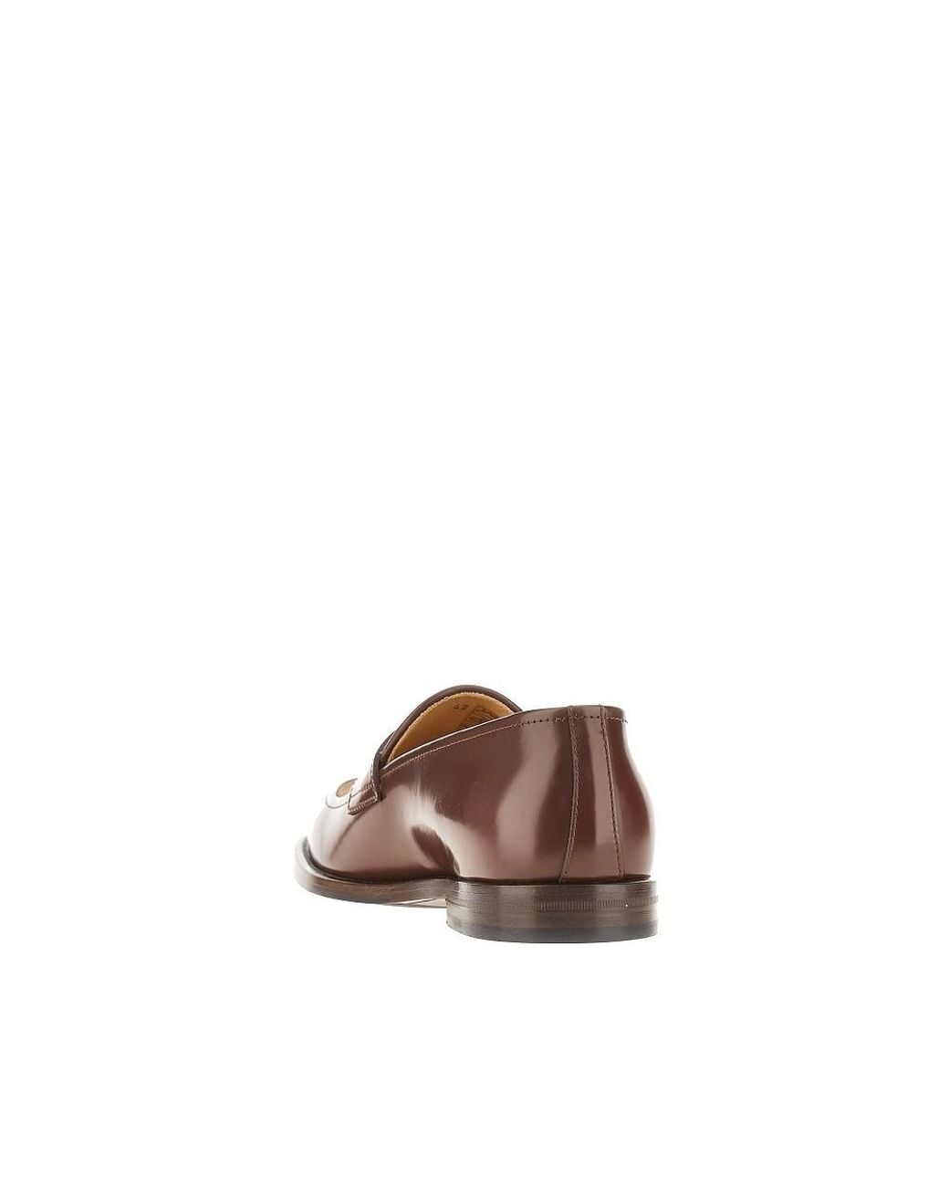 Brunello Cucinelli Brown Panelled Leather Penny Loafers for men