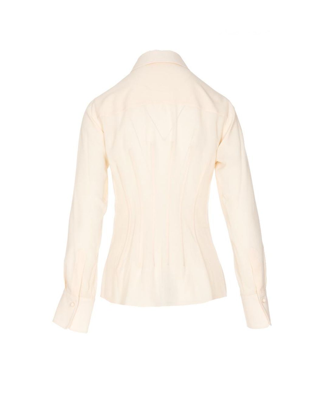 Chloé White Chloé Stitching Detailed Long-Sleeved Shirt