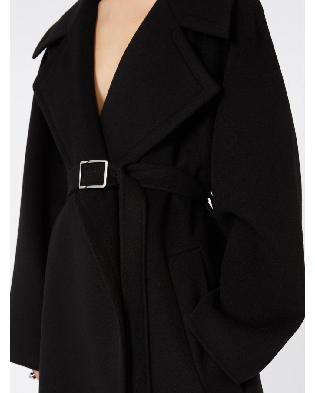 Sportmax Black Pagine Belted Coat
