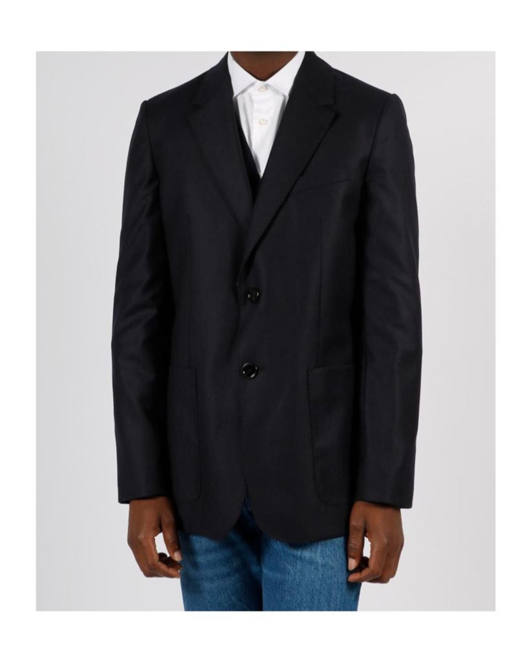 AMI Blue Ami Single-Breasted Long-Sleeved Blazer for men