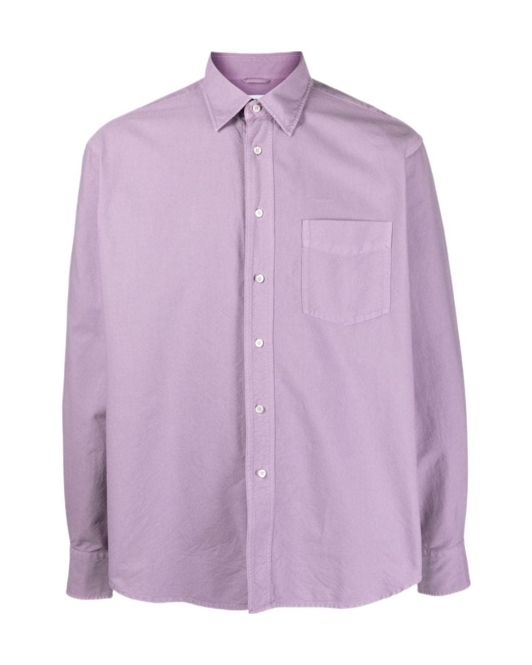 Aspesi Purple Long-Sleeve Cotton Shirt for men