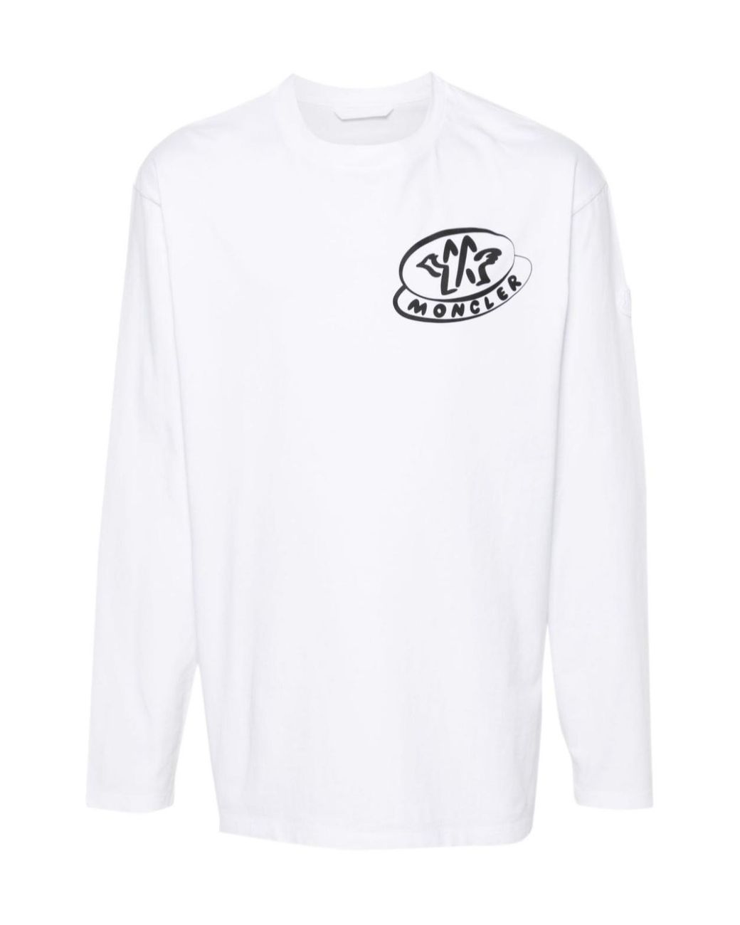 Moncler White Logo-Stamp Cotton T-Shirt for men