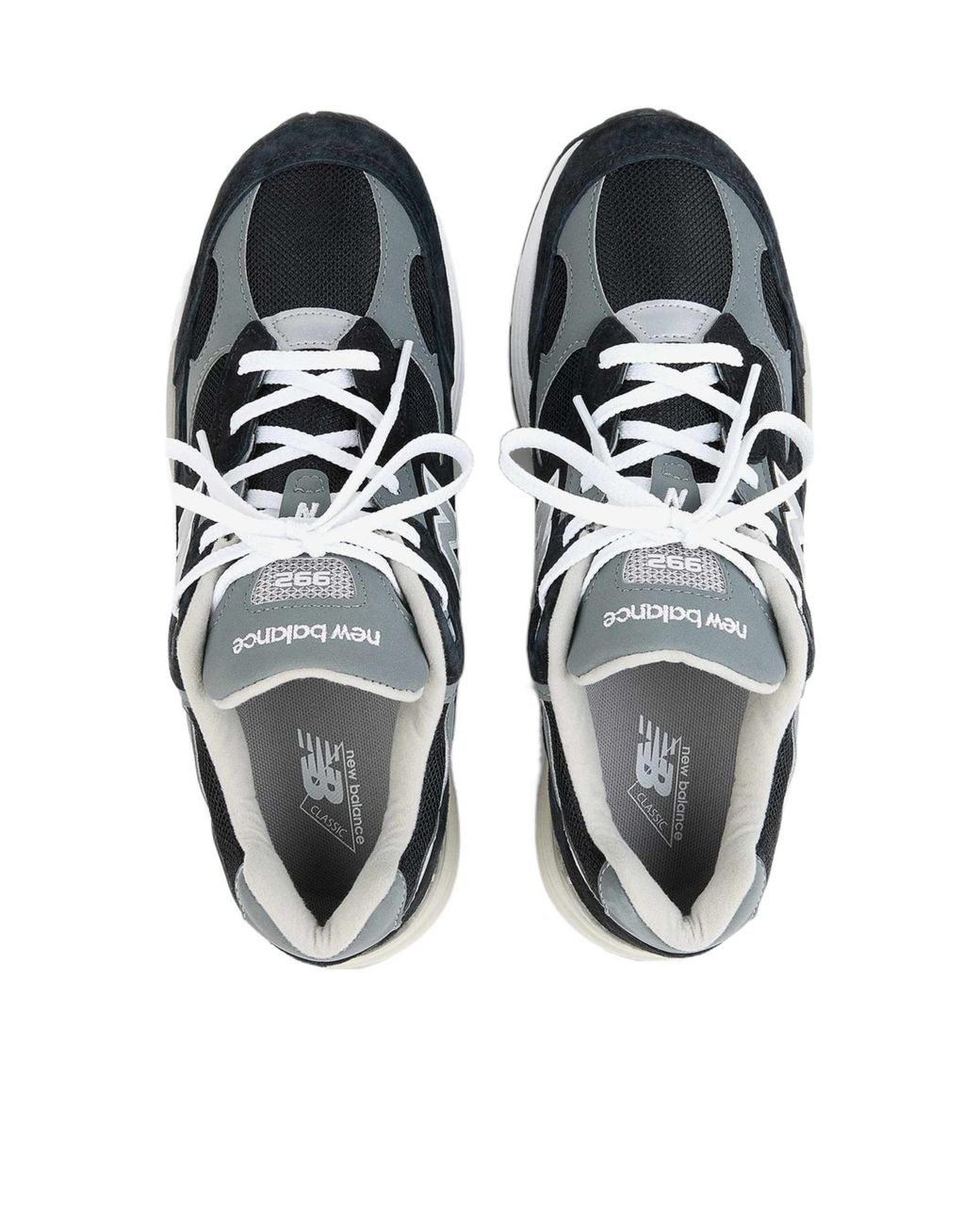 New Balance Black 992 Lace-Up Sneakers for men