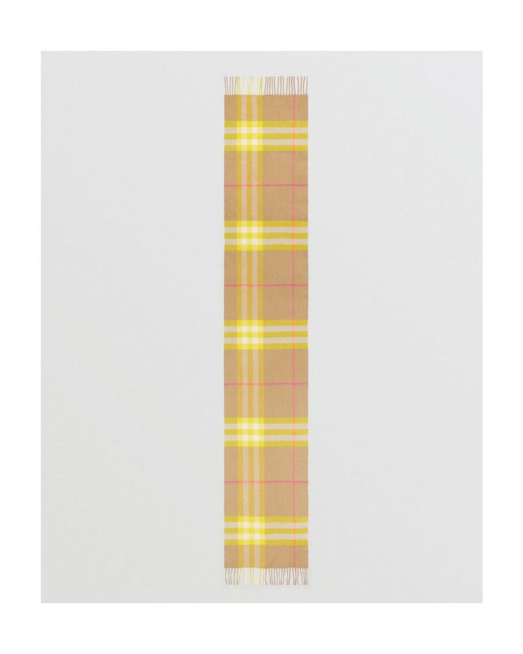 Burberry Yellow Embroidery Check Scarf for men