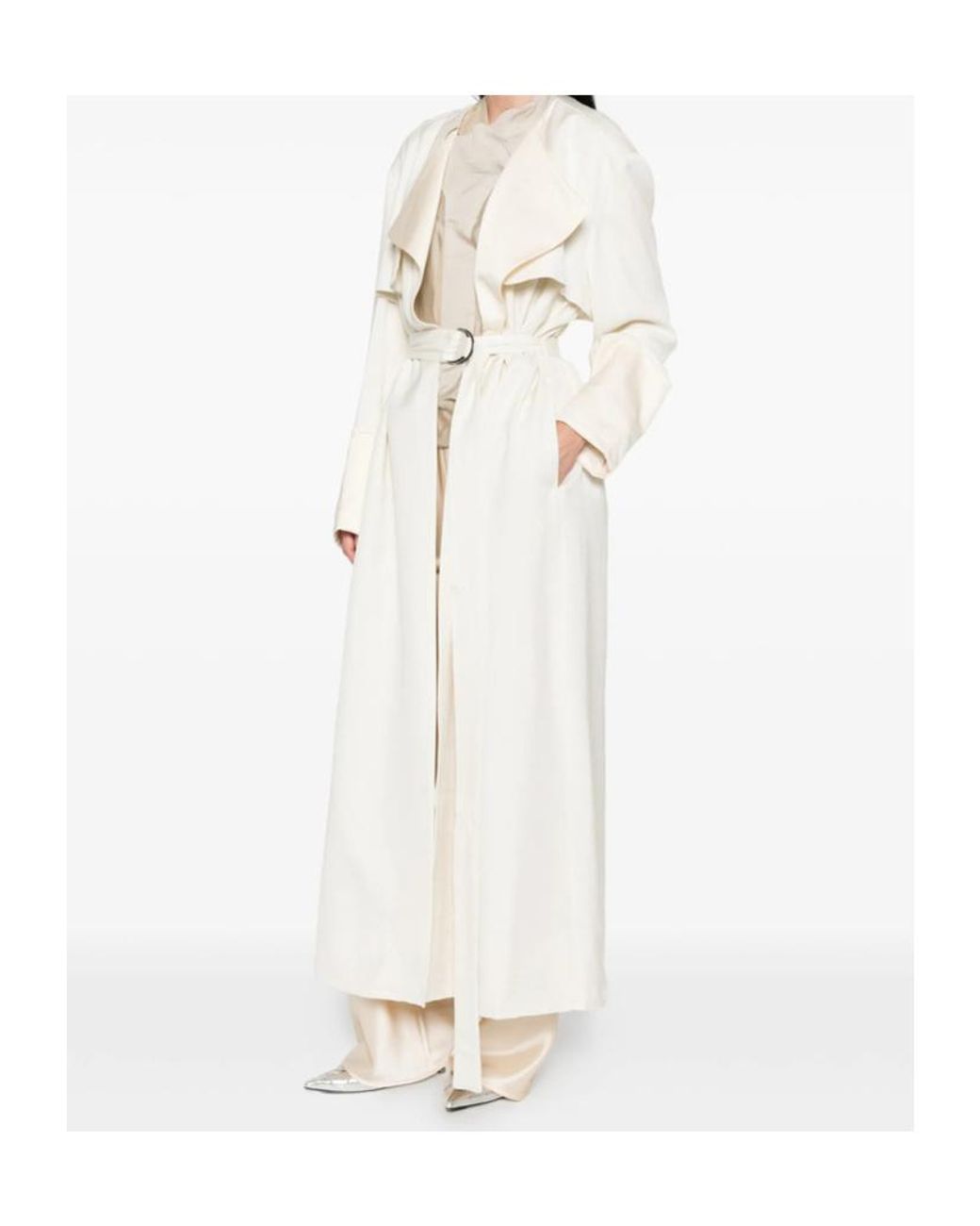 Entire studios White Vela Belted Trench Coat