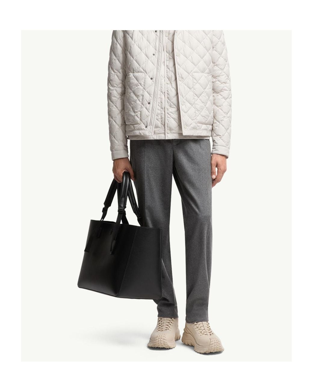 Moncler Gray Logo Patch Jogging Pants for men