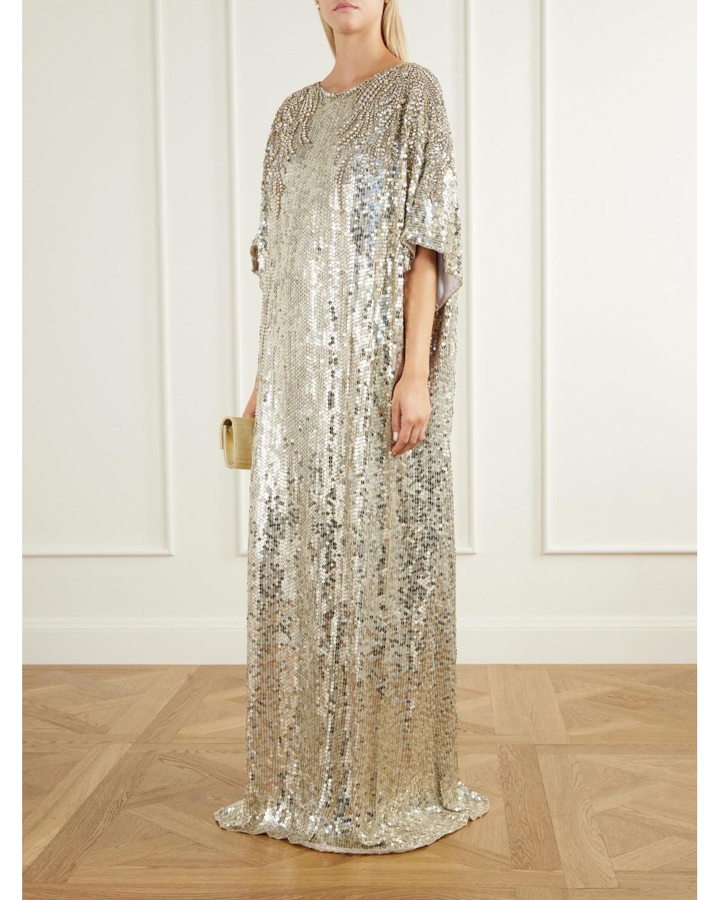 Jenny Packham Multicolor Sequined Tulle Gown