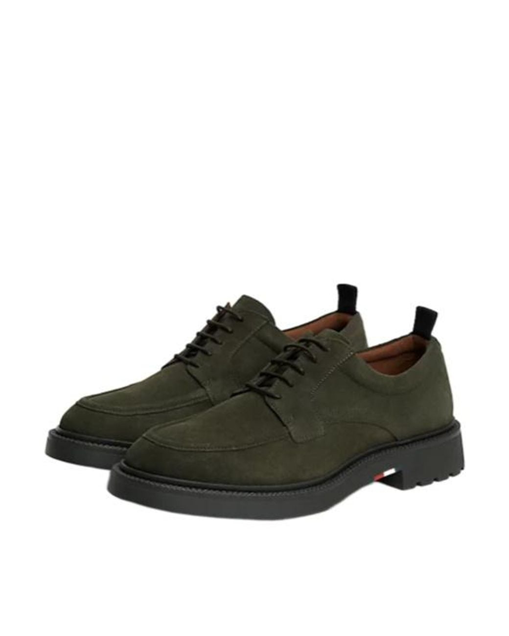 Tommy Hilfiger Green Lace-Up Suede Derby Shoes for men